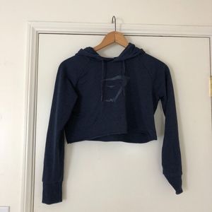 Gymshark Cropped Navy Hoodie